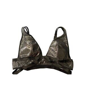 Victorias Secret Black Metallic Triangle Bralette L/XL